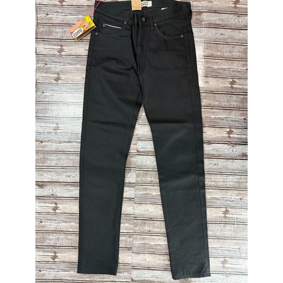 Naked & Famous Super Guy 13oz Solid Black Selvedge Jeans size 32 NWT